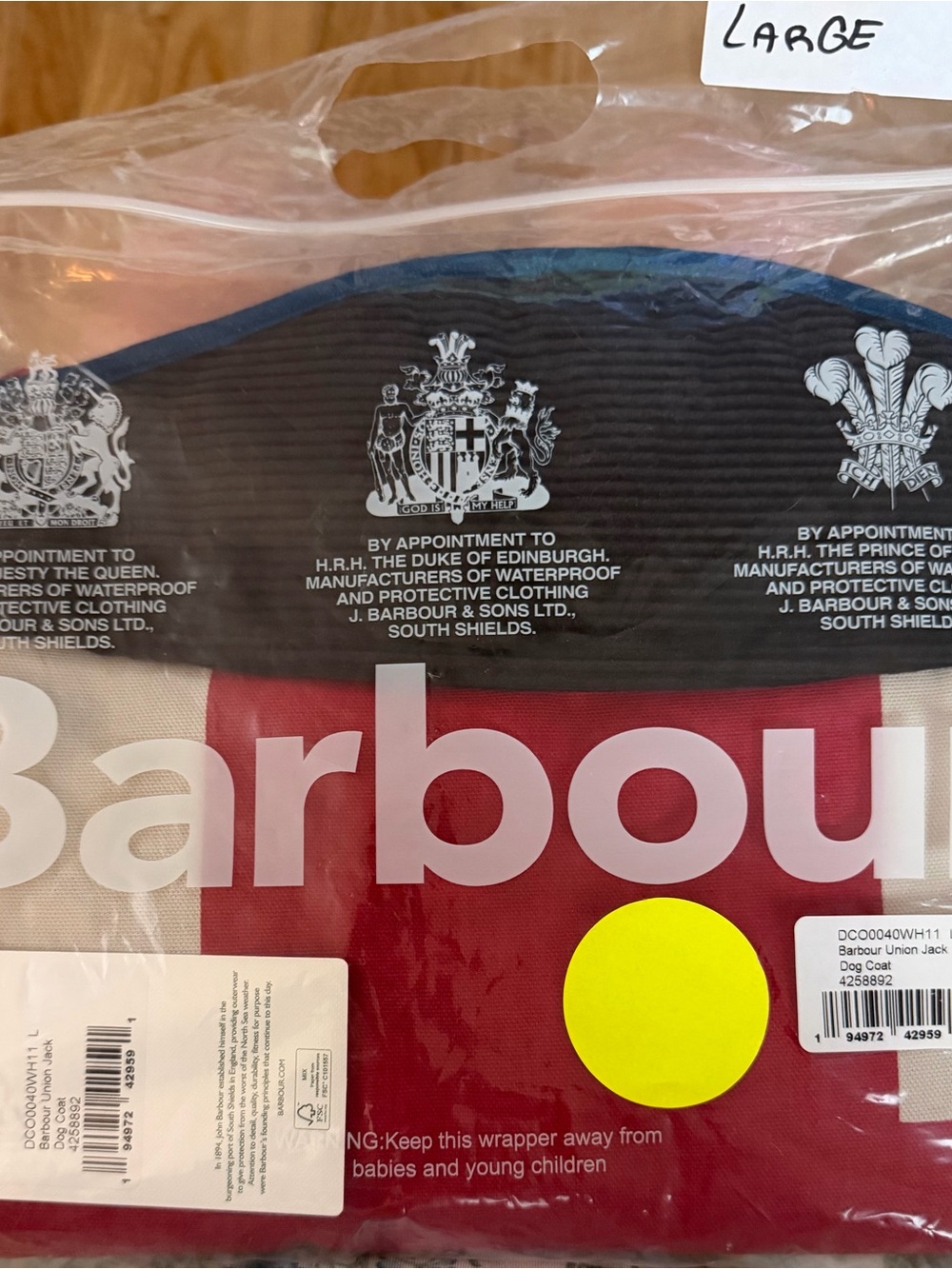 Barbour-- Union Jack Day Coat for Dogs